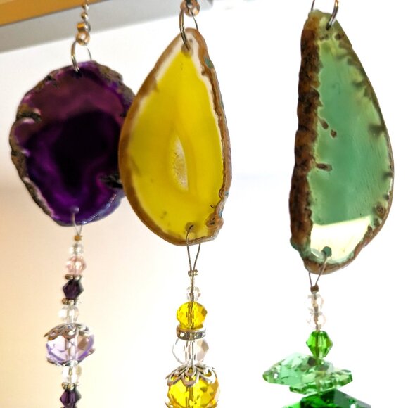 SET of 3 Suncatchers with protective and healing properties of agate & crystals - Picture 3 of 10